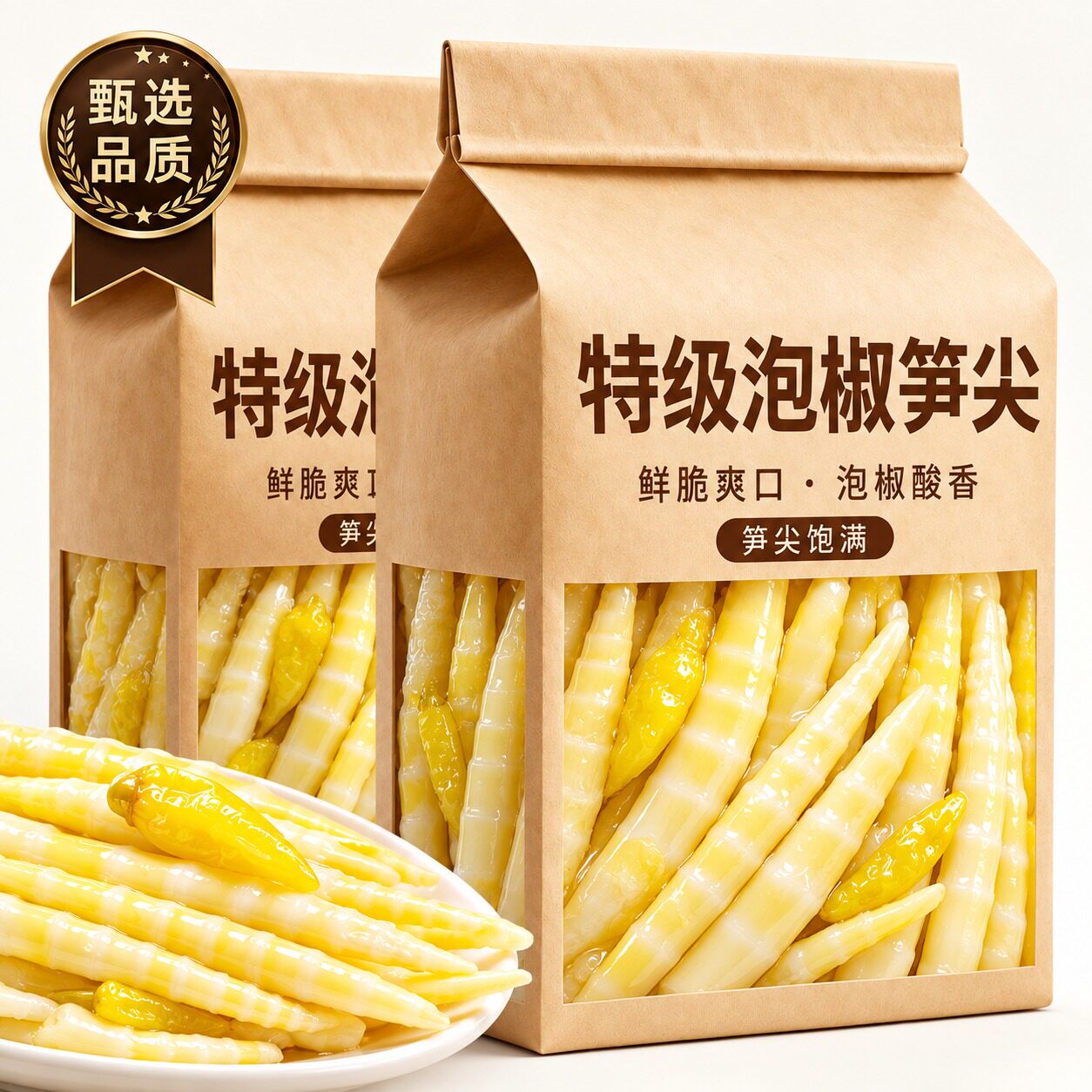 2026新货泡椒笋尖山椒酸辣竹笋低卡开袋即食宿舍休闲解馋零食小吃