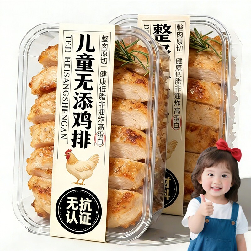 商超同款鸡排儿童无添加无抗独立包装轻食减脂冷冻鸡肉半成品早餐图片