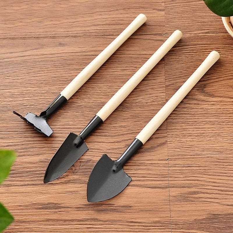 园艺工具三件套迷你园林铁铲/耙/锹多肉植物盆栽种花松土铲子