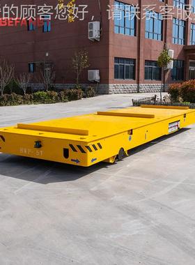 车间载重运机HTH械件无轨配电动平板车蓄电搬池包胶轮自由向转地