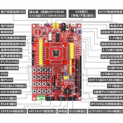 STC15W4K56S4开发板IAP15W4K61S4大赛esp8266嵌入式套件51单片机