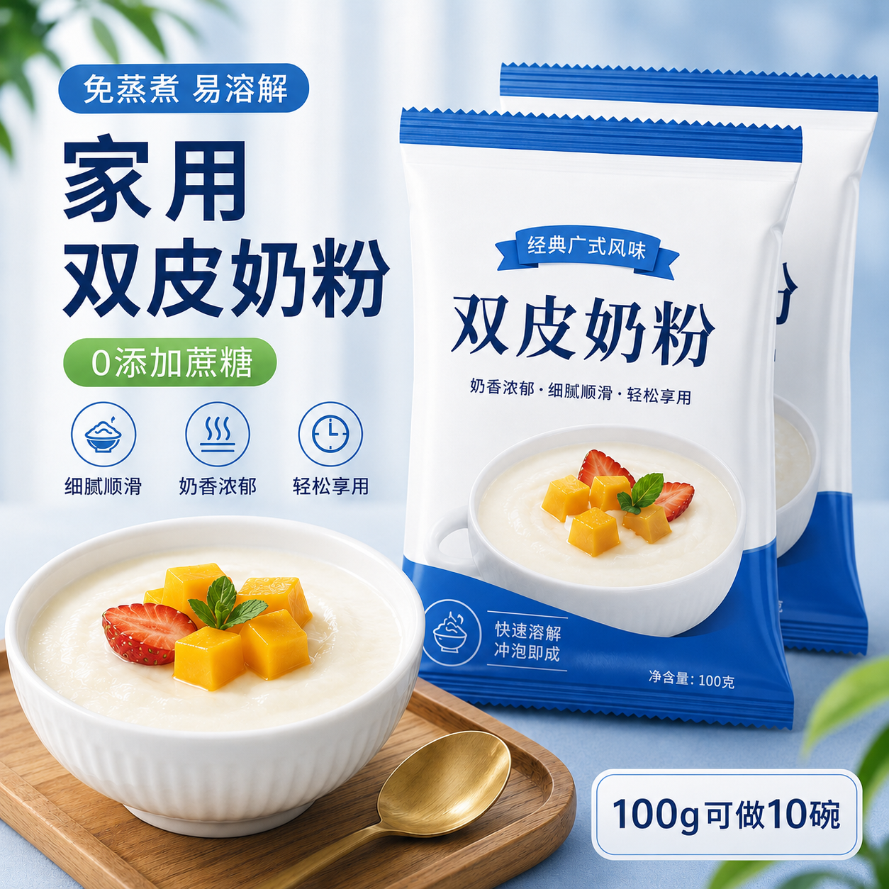 正宗港式双皮奶粉原味免煮家用自制甜品配料奶茶店用原材料商用