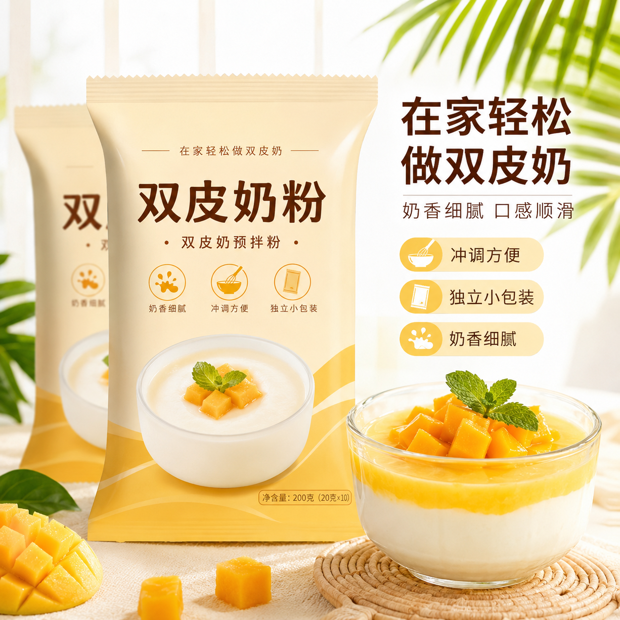 正宗港式双皮奶粉原味免煮家用自制甜品配料奶茶店用原材料商用