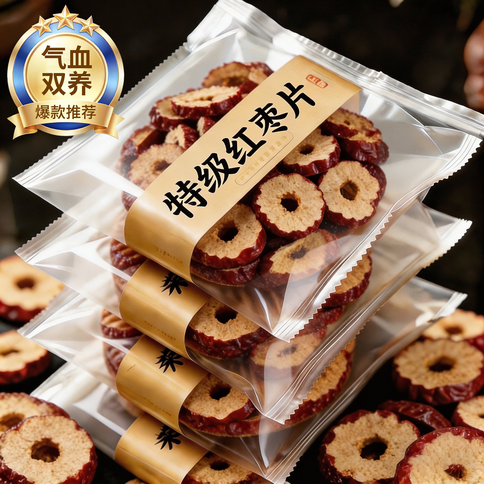 红枣片干无核特级新疆特产灰枣煲汤泡茶专用旗舰店大枣补气女养血