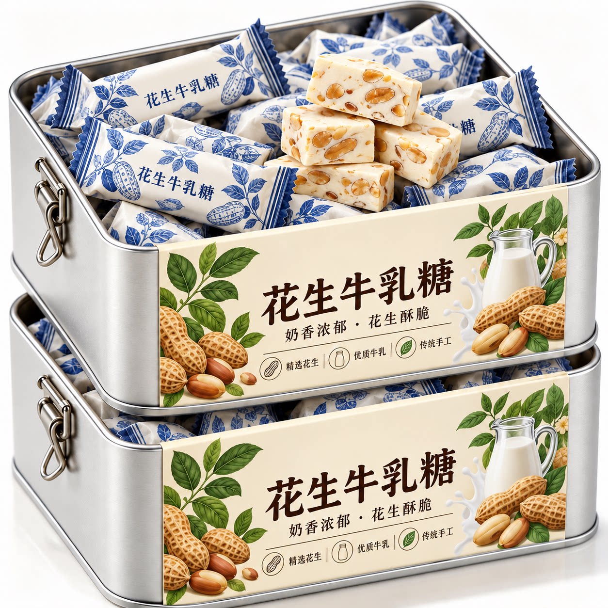 天猫甄选老式花生牛轧糖手工牛奶糖怀旧喜糖休闲小零食官方旗舰店