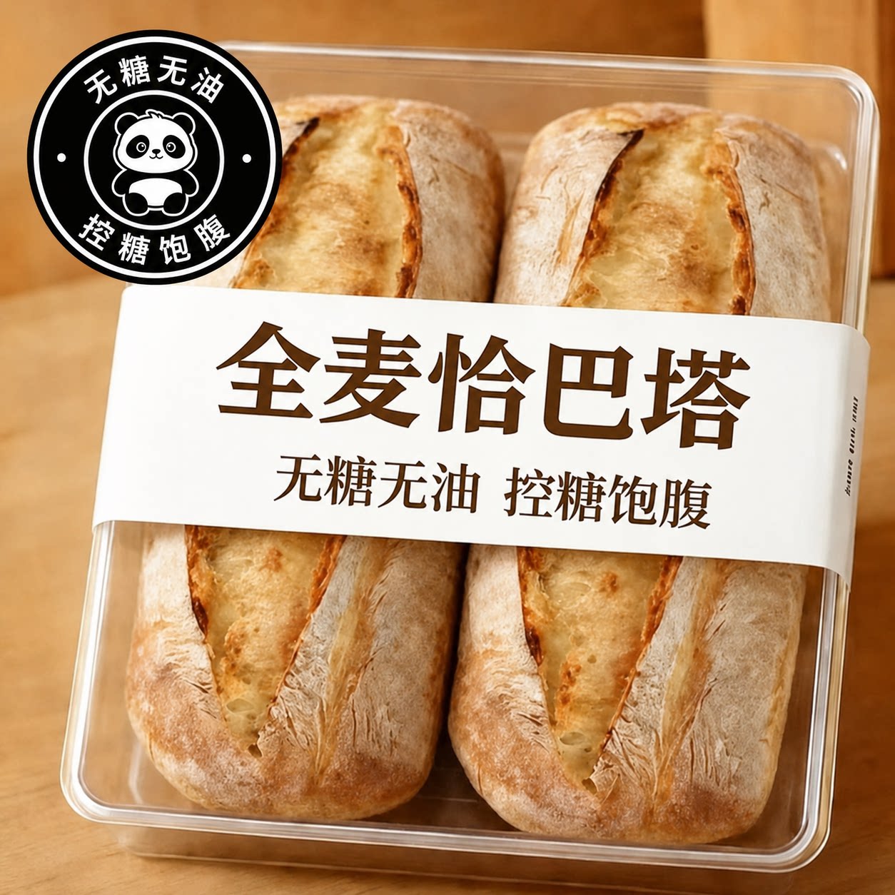 无蔗糖恰巴塔全麦面包早餐代餐