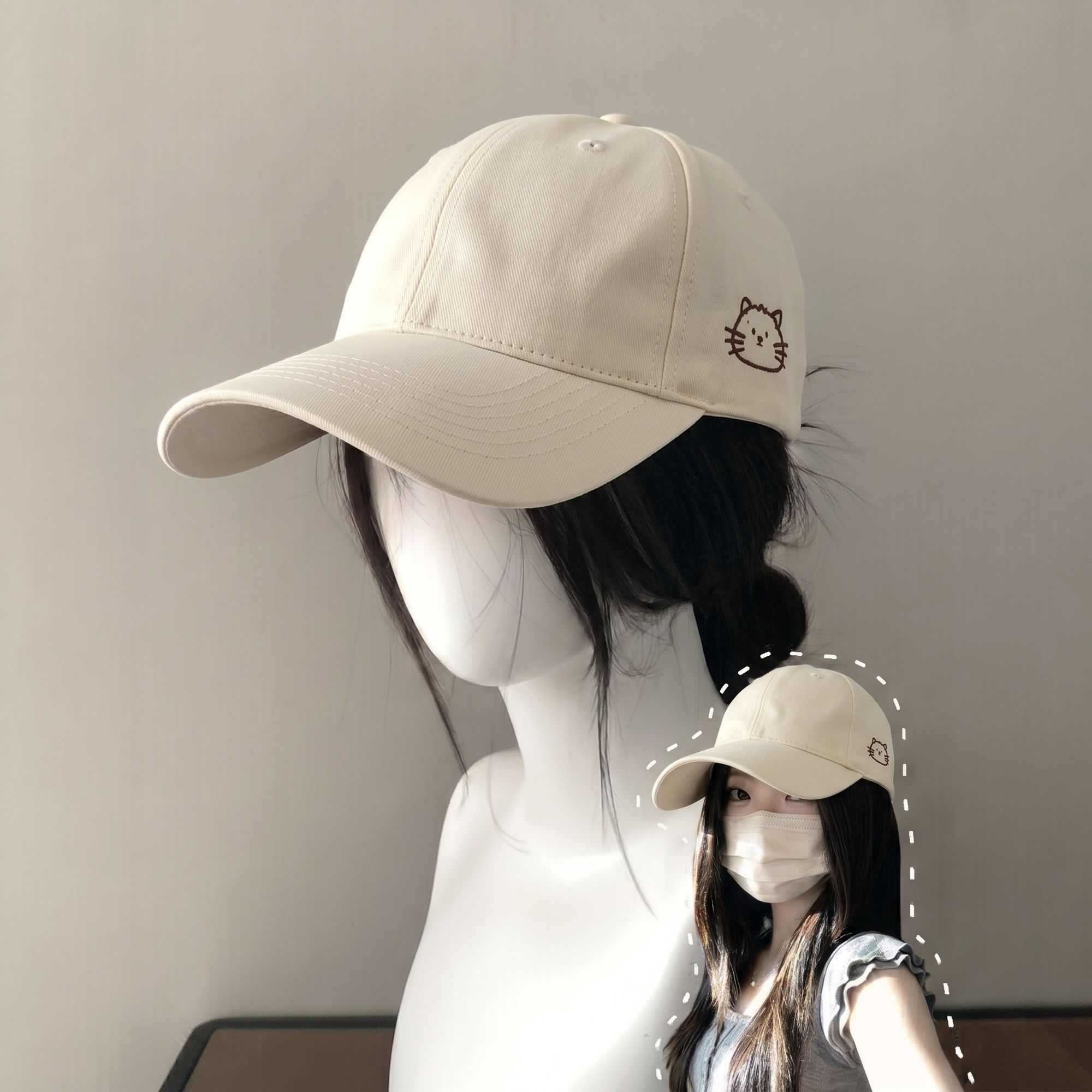 2026新款夏秋季防晒小猫棒球帽女