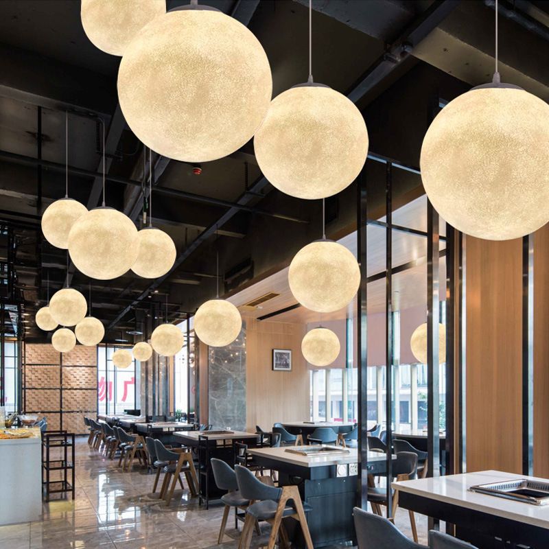 北欧月球星球酒店餐厅网红吊灯