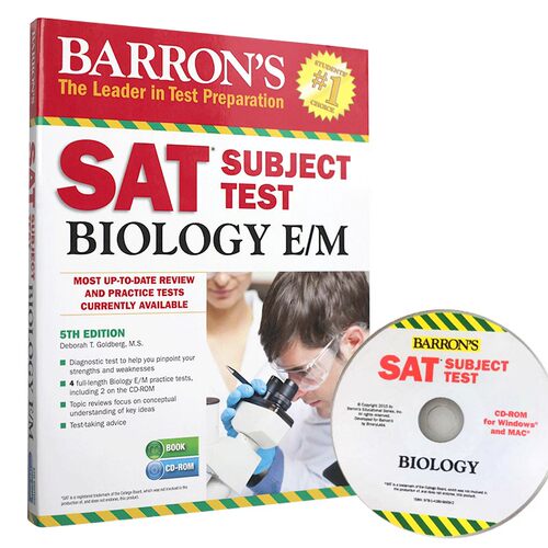 SAT生物学学科测试（含CD） 英文原版 Barron's SAT Subject Test Biology E/M with CD-ROM Barrons Educational Series 平装