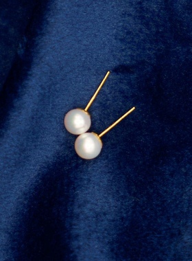 Audrey Pearl18K金淡水珍珠耳饰4-5mm V201-D559