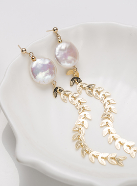 Audrey Pearl合金淡水珍珠耳饰10-11mm V201-D141