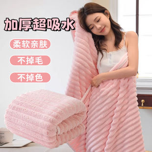 日本雪花绒浴巾三件套男女家用全棉纯棉吸水速干不掉毛一次性毛巾