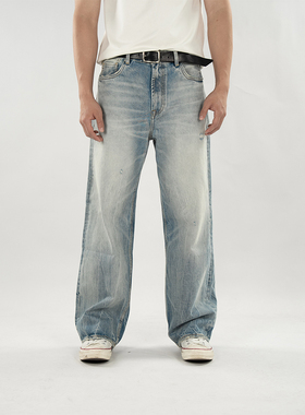 DOKIE道基【风吟】春夏13盎司003版型水洗直筒版型牛仔裤32071