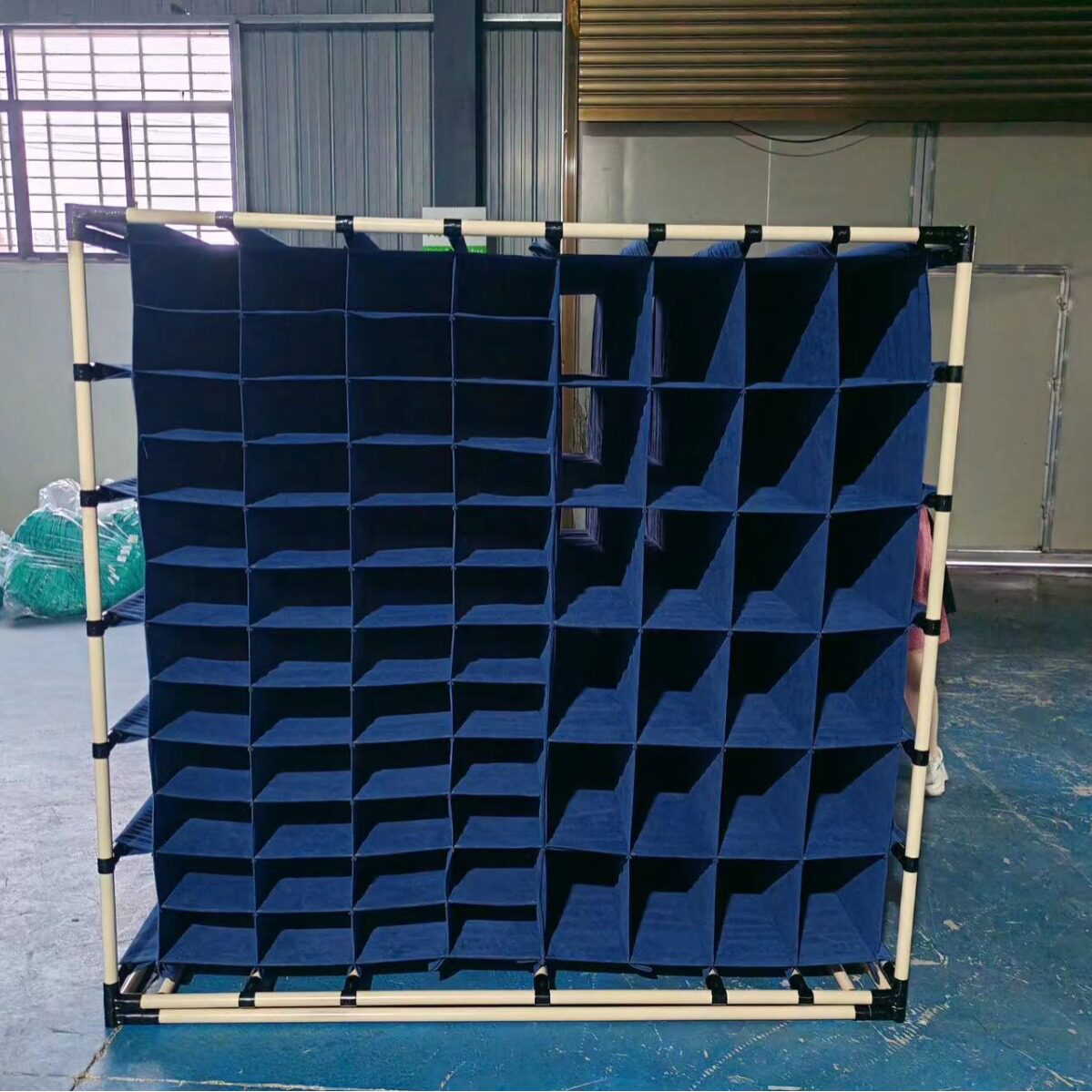 精益管台车布袋定制 物流周转工装车料架零部件网格帆布兜防碰撞