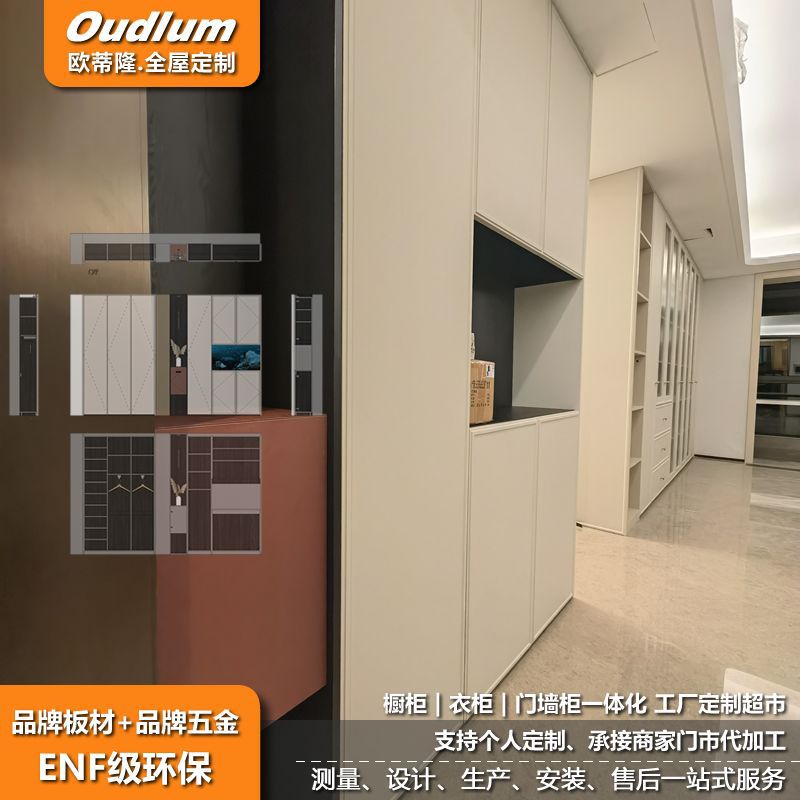 常州定做全屋家私加工墙柜一体ENF板材衣柜橱柜玄关鞋柜书柜