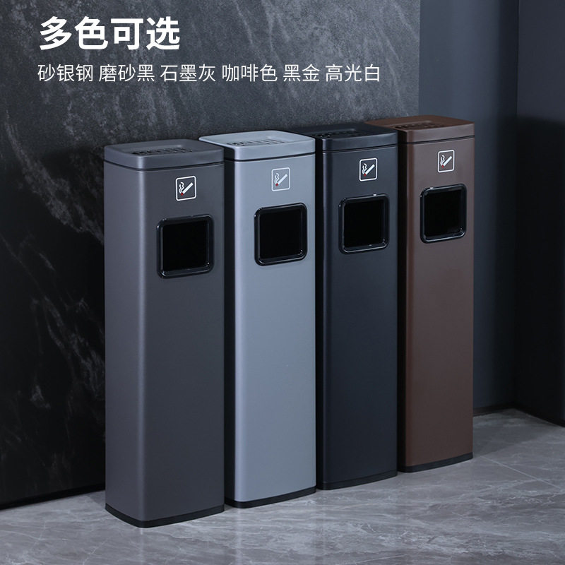 酒店不锈钢烟灰柱商用楼道电梯口烟灰桶吸烟区灭烟缸立式大垃圾桶