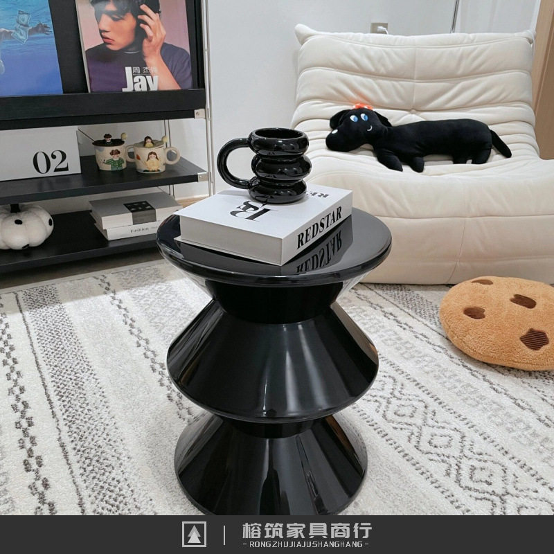 网红设计师矮凳小户型家用客厅换鞋坐凳北欧ins创意塑料沙漏凳子