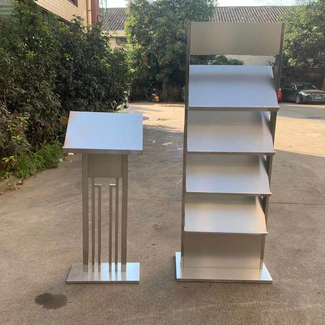 批发不锈钢书刊杂志陈列摆放架企业银行立式落地式资料宣传展示架