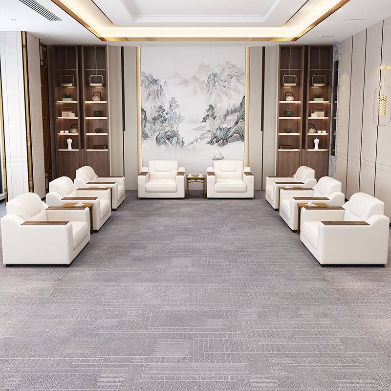 办公沙发简约现代茶几组合套装商务接待会客三人座洽谈休息沙发组