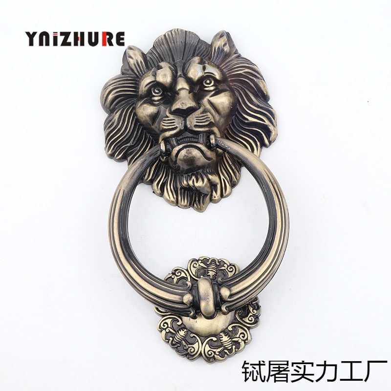 明清古董拉环中式仿古门环青铜拉手兽头大狮子头大门新古典敲