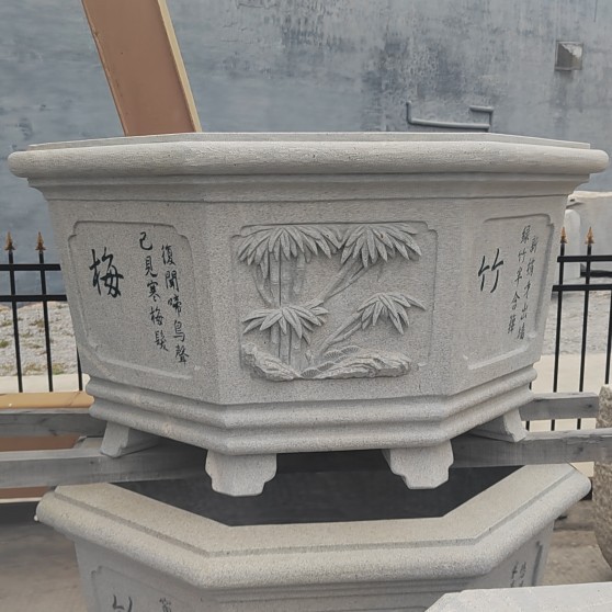 石缸水缸青石 家用天然石头鱼缸石槽 石雕水缸门海鱼缸装饰摆件
