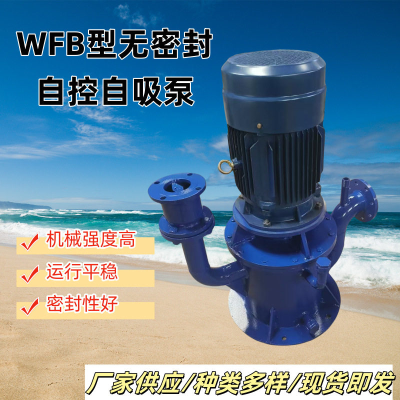 WFB无密封自控自吸泵304不锈钢防爆化工泵无泄漏立式自吸泵排污泵