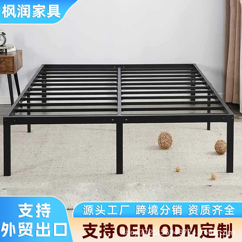 厂家直销铁艺钢木床可拆装铁床酒店双人床大H号软钢床架床垫底座