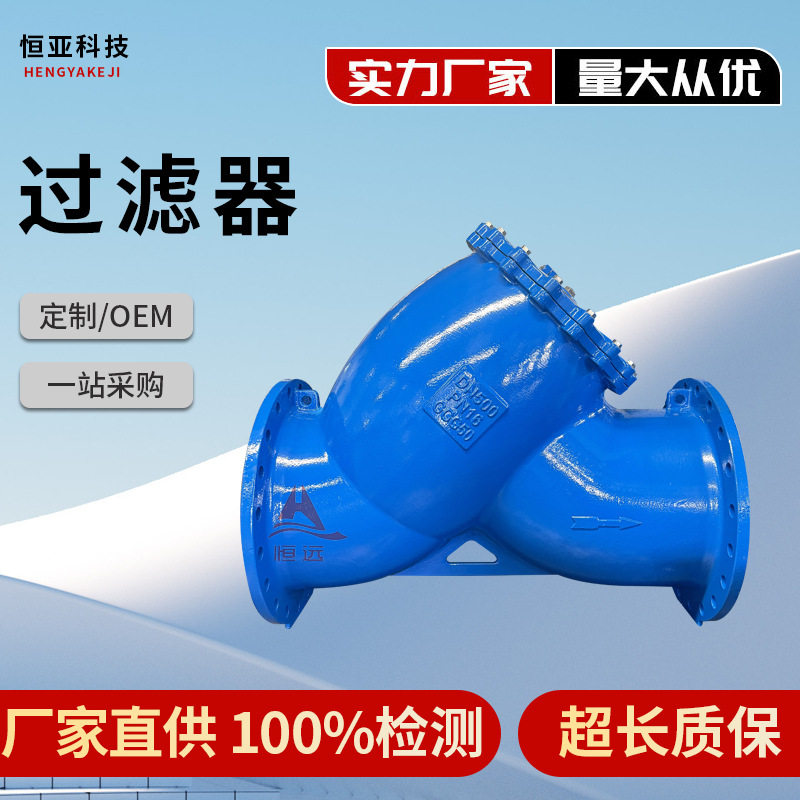 GL41H法兰过滤器不锈钢滤网污水管道除污器铸铁Y型过滤器DN100