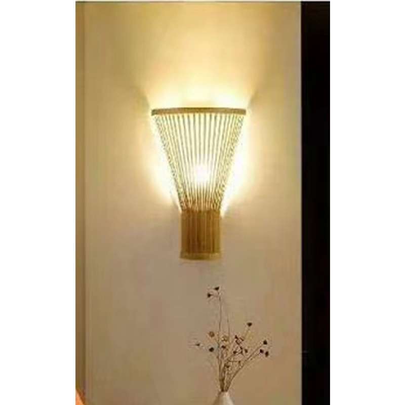 鹤岗市萝北县绥滨县个性茶楼木皮大吊灯中式吊灯创意藤编灯罩竹艺