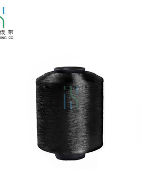 现货供应涤光丝 袖章螺纹带75d亮光fdy黑色涤纶长丝 平纹带加捻线