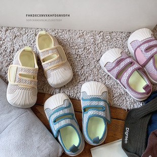 夏季贝壳头童鞋小童儿童运动鞋女童男童单网透气鞋子幼儿园室内鞋