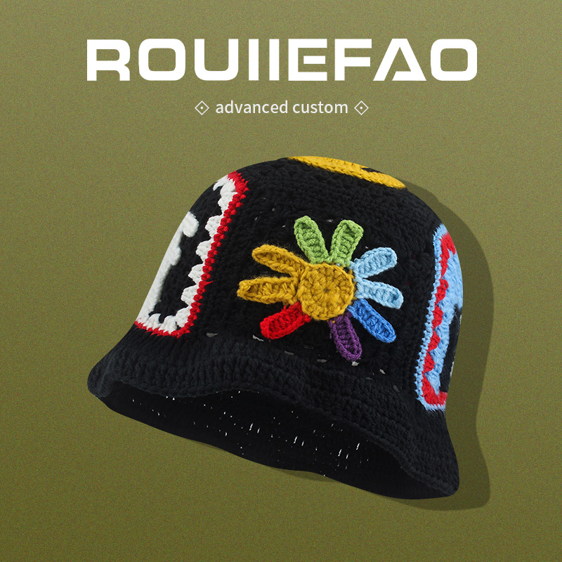 ROUIIEFAO渔夫帽笑脸雏菊街头