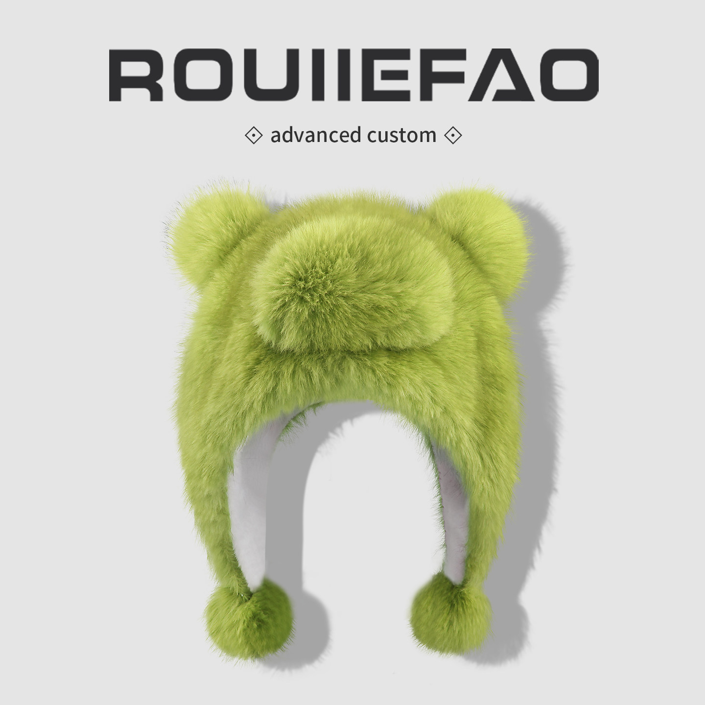 可爱小熊耳朵毛绒帽子女冬季加绒加厚保暖护耳帽骑车防寒雷锋帽潮