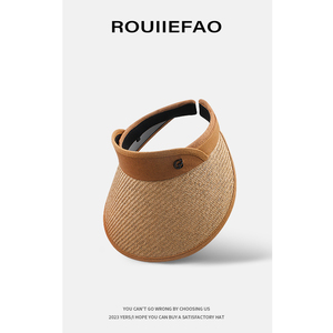 ROUIIEFAO空顶防晒帽女2025新款防紫外线遮阳帽大檐草帽太阳帽子