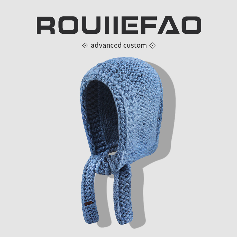 ROUIIEFAO护耳帽粗棒针保暖