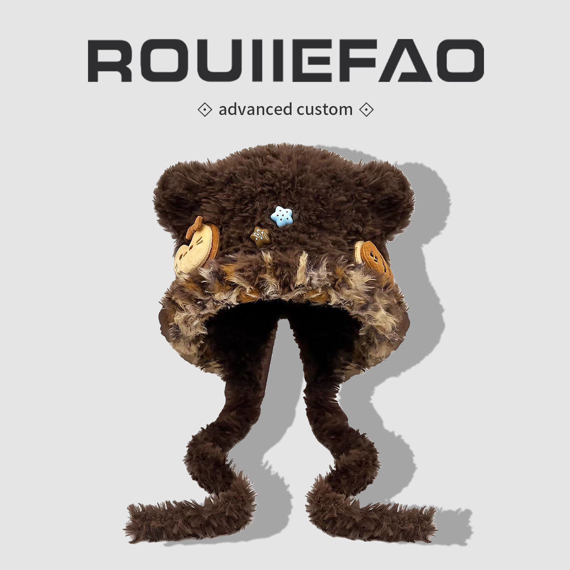 ROUIIEFAO护耳帽可爱小鱼猫咪