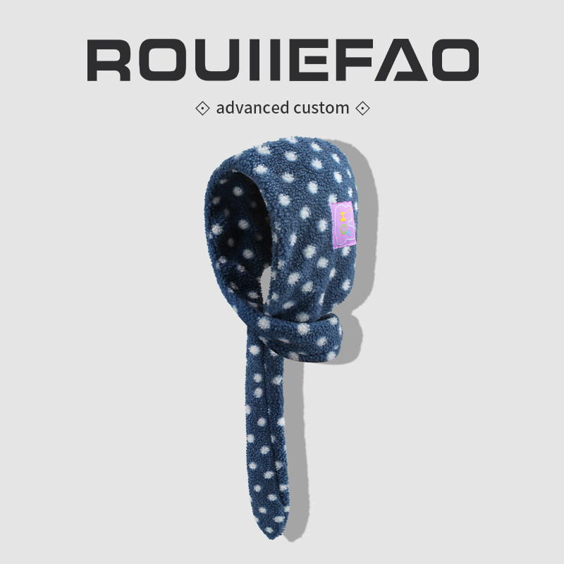 韩版可爱波点毛绒帽子围巾一体女冬季加厚保暖护耳帽防寒包头帽潮,服饰配件/皮带/帽子/围巾,帽子,淘宝优惠券,粉丝福利购,淘宝优惠卷