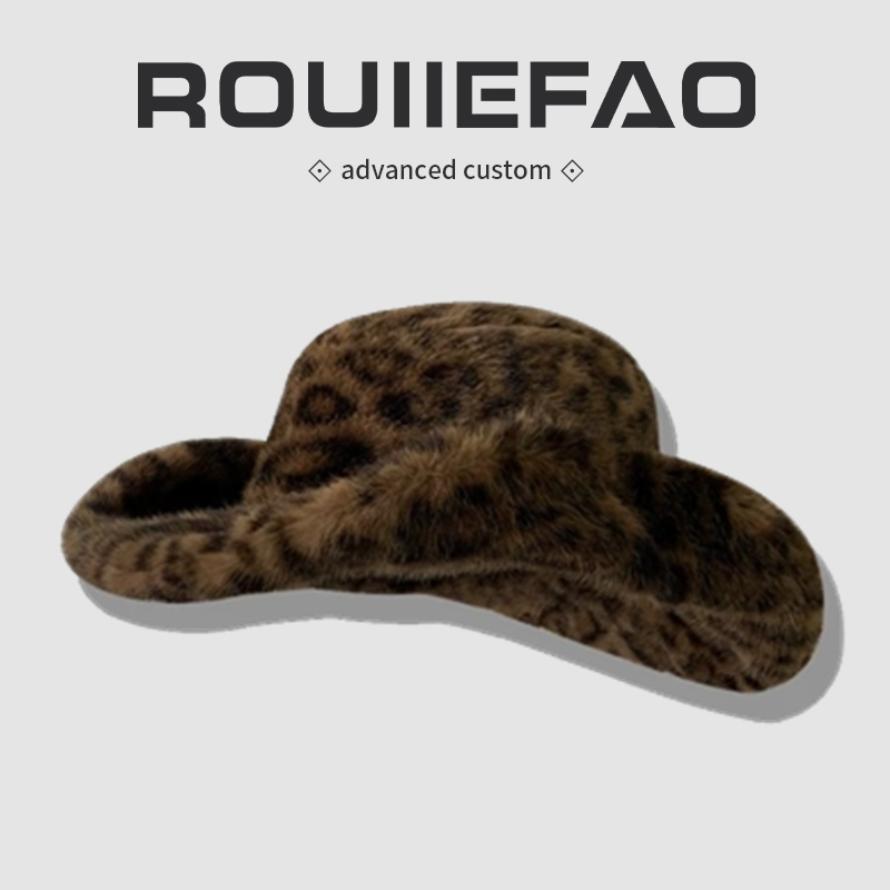 ROUIIEFAO西部牛仔帽时髦豹纹