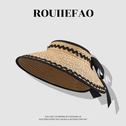 ROUIIEFAO草帽大帽檐可折叠