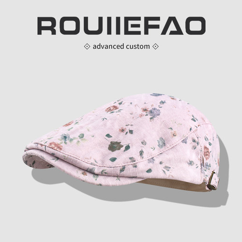 ROUIIEFAO前进帽复古碎花百搭