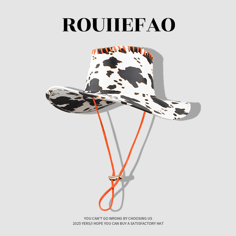 ROUIIEFAO登山帽奶牛花纹设计