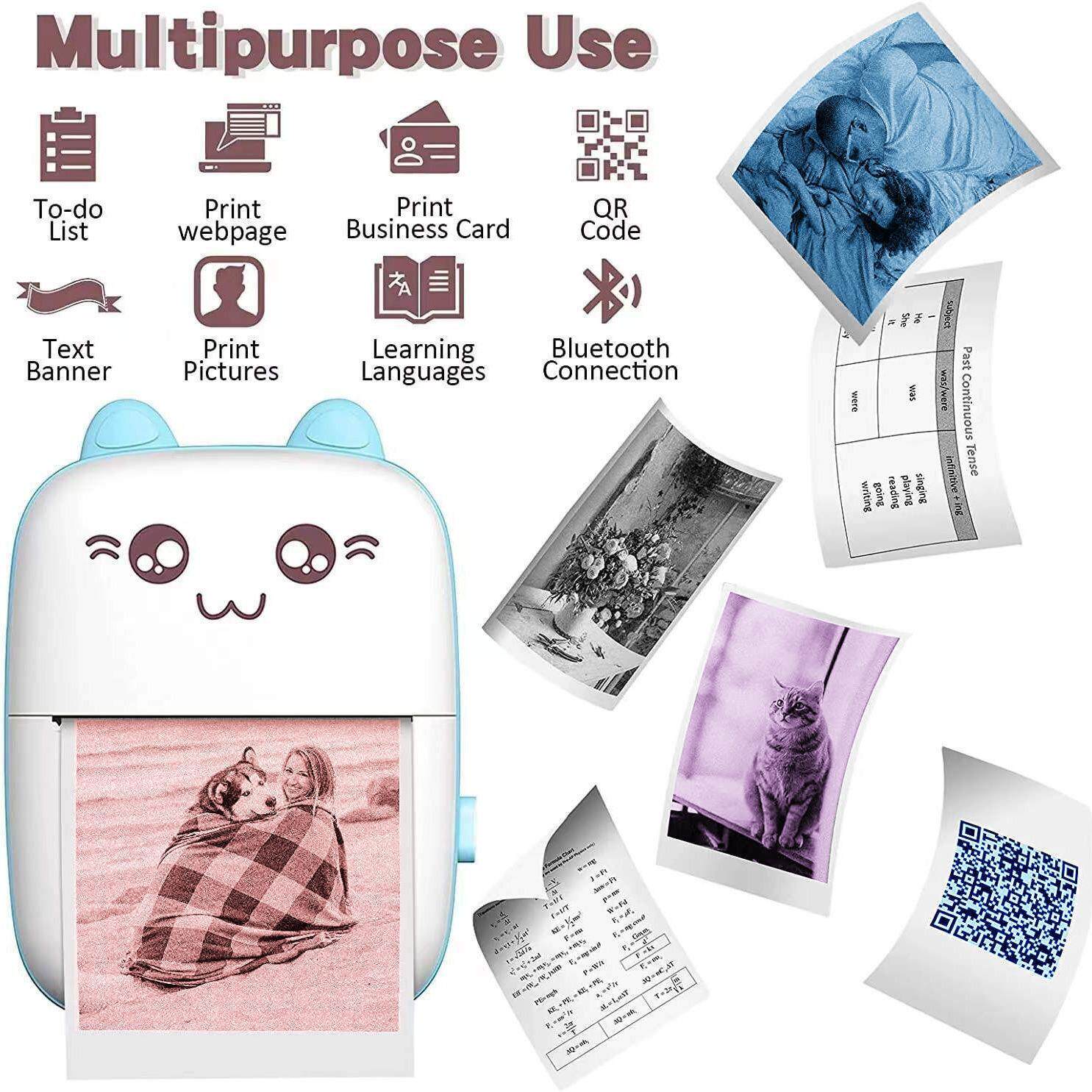 源头工厂迷你热敏打印机错题小型便携式照片打印机彩色标签打印机