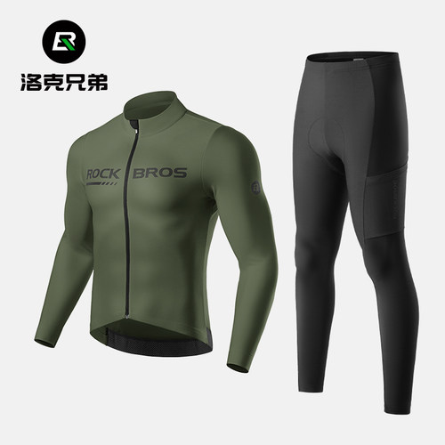 洛克兄弟骑行服套装抓绒保暖秋冬