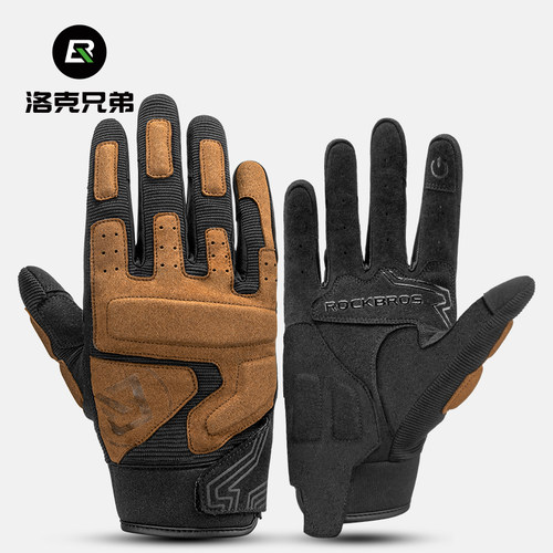 洛克兄弟摩托车手套全指防摔夏季