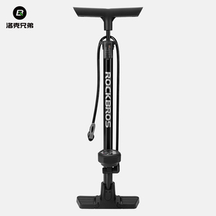 洛克兄弟山地公路自行车打气筒高压电动电瓶车家用带气压表充气泵