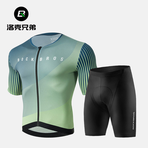 洛克兄弟骑行服速干透气弹力贴合