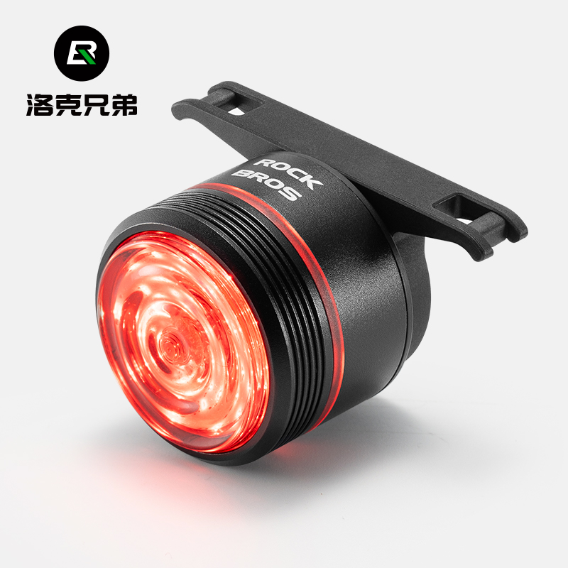 洛克兄弟自行车尾灯山地车公路车夜骑行尾灯智能刹车触控感应尾灯