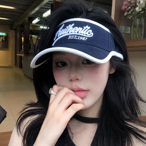 OuiPack 美式复古字母空顶防晒帽女夏季新款遮阳防晒运动鸭舌帽子