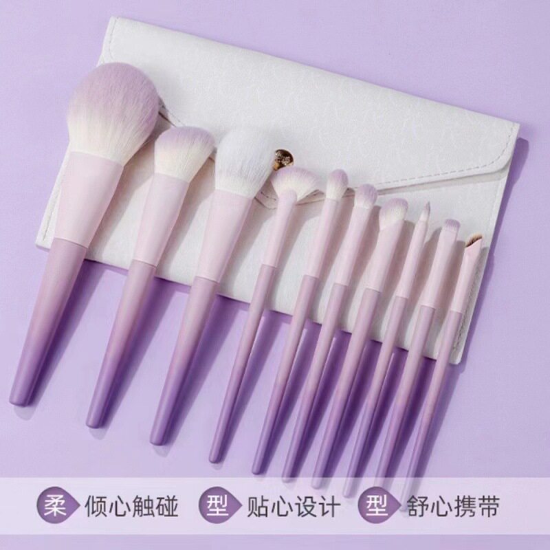 沧州10支星黛紫化妆套刷腮红刷散粉刷眼影刷唇刷全套美妆工具定妆