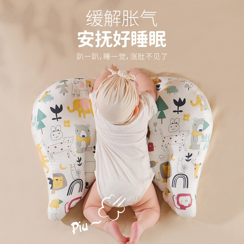 婴儿枕头防吐趴睡抬头双面豆豆趴趴枕透气清凉安抚枕枕芯